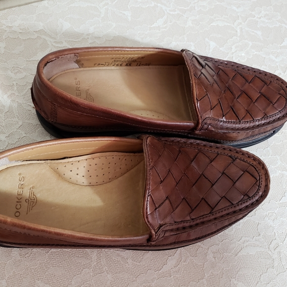 Mens Brown Leather Dockers Loafers - Picture 4 of 6
